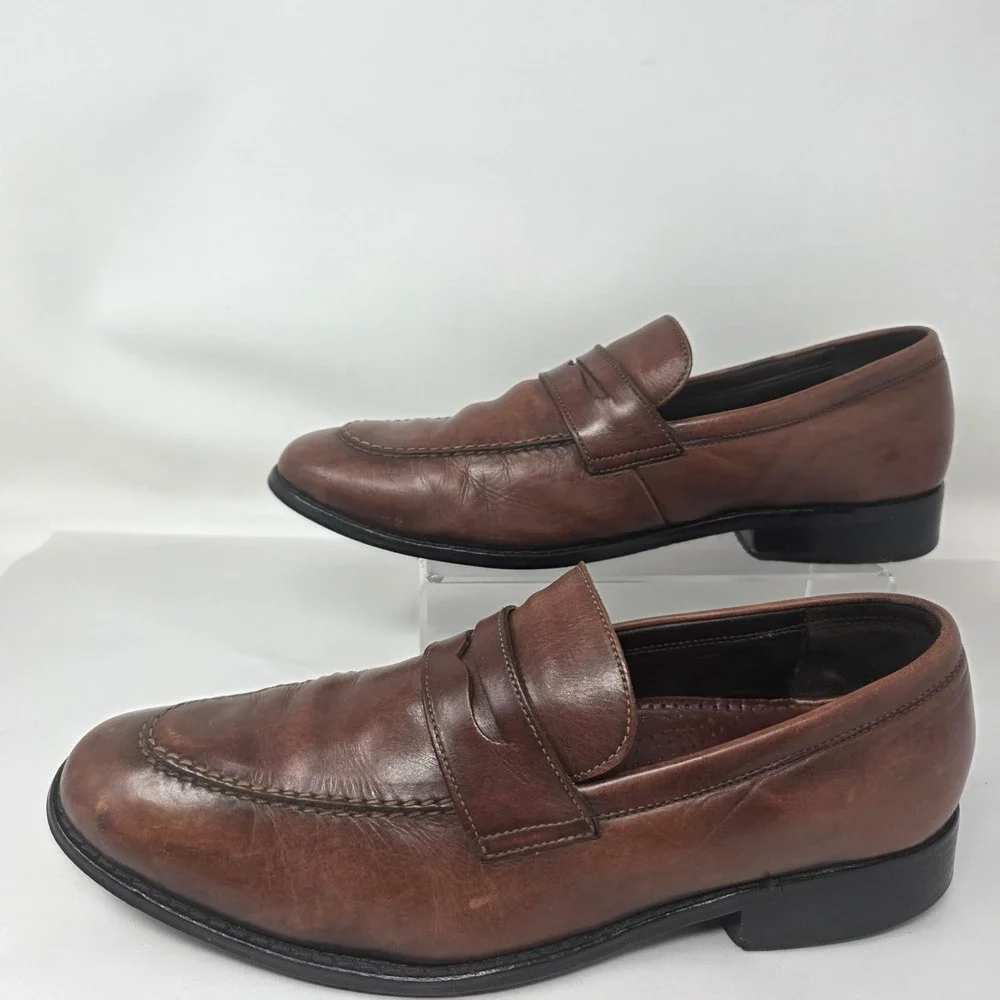 Cole Haan Penny Loafer Mens 10 M Nike Air C08601 Brown Leather Moc Toe Good